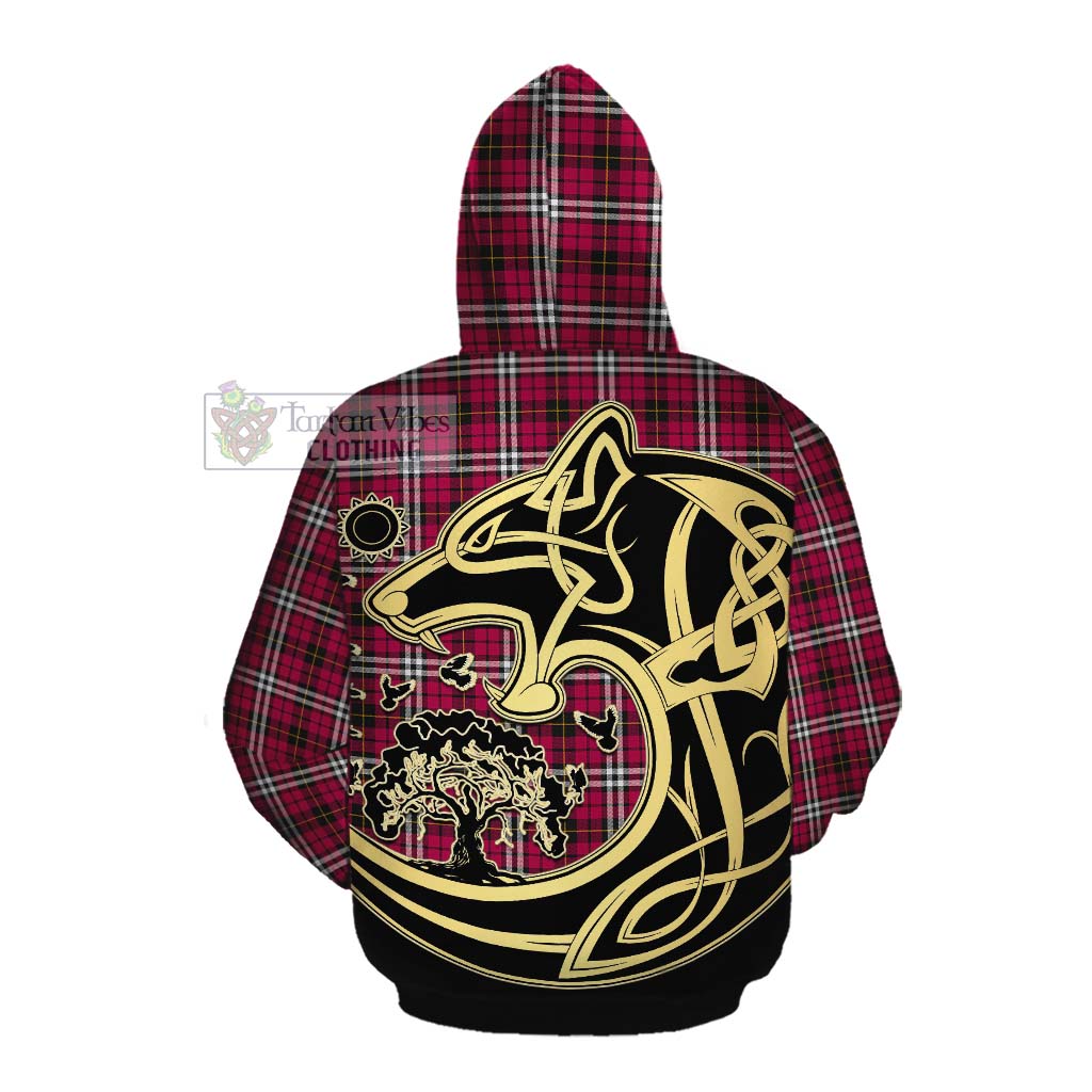 Tartan Vibes Clothing Little Tartan Cotton Hoodie with Family Crest Celtic Wolf Style