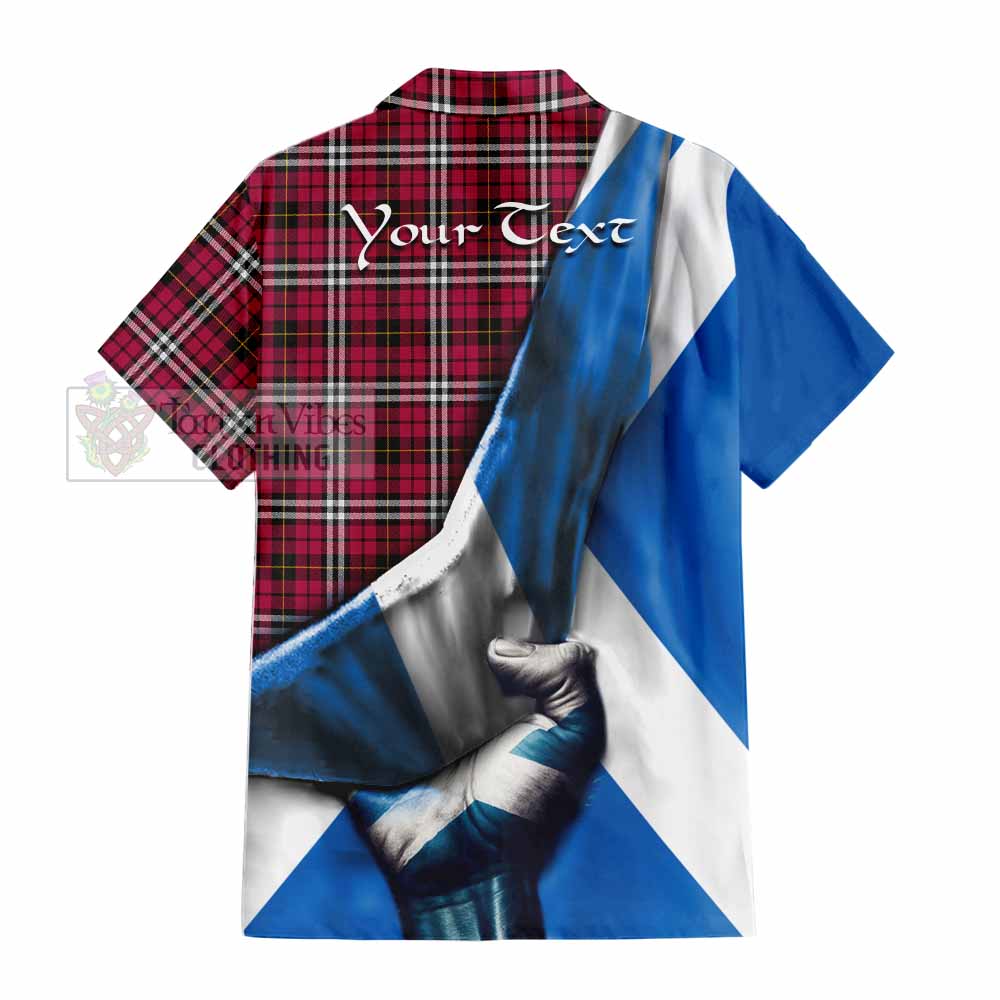 Tartan Vibes Clothing Little Tartan Short Sleeve Button Shirt with Family Crest Scotland Patriotic Style