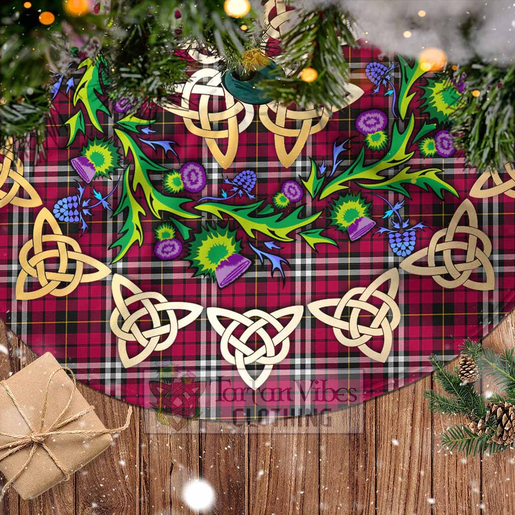 Tartan Vibes Clothing Little Tartan Christmas Tree Skirt with Thistle Celtic Knot Style