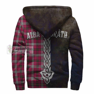 Little Tartan Family Crest Sherpa Hoodie Alba Gu Brath Be Brave Lion Ancient Style - Tartan Vibes Clothing