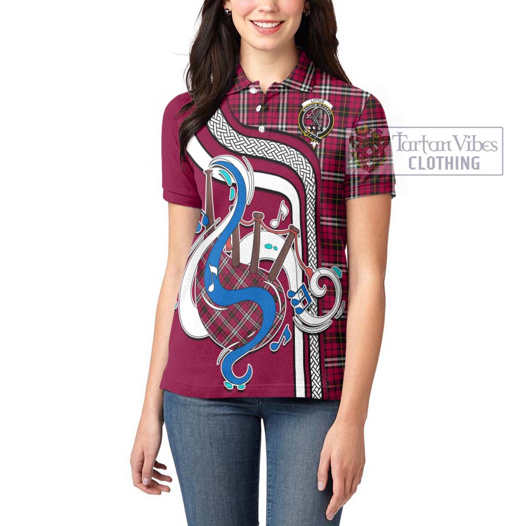 Tartan Vibes Clothing Little Tartan Women's Polo Shirt with Epic Bagpipe Style