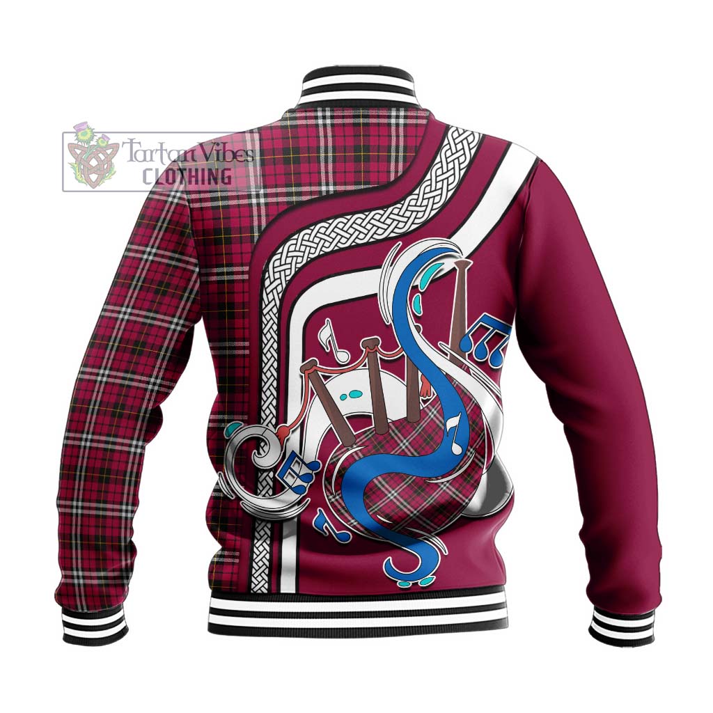 Tartan Vibes Clothing Little Tartan Baseball Jacket with Epic Bagpipe Style