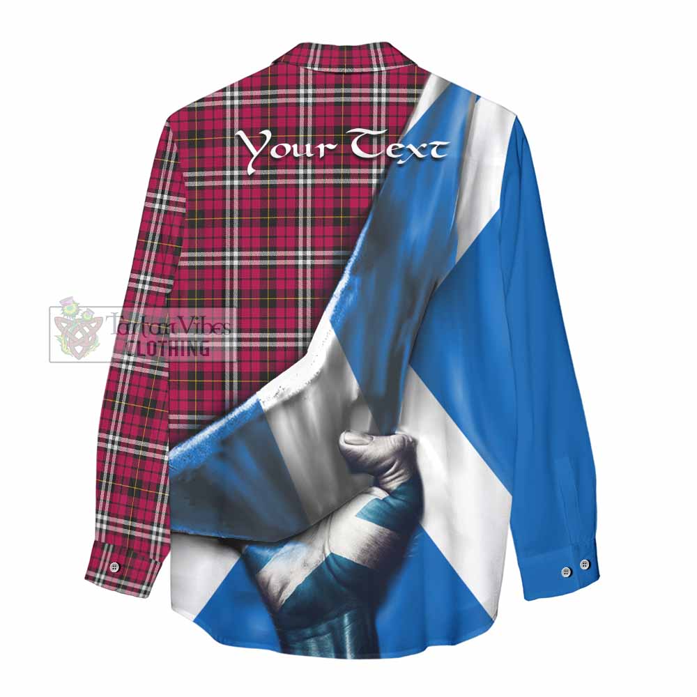 Tartan Vibes Clothing Little Tartan Women's Casual Shirt with Family Crest Scotland Patriotic Style