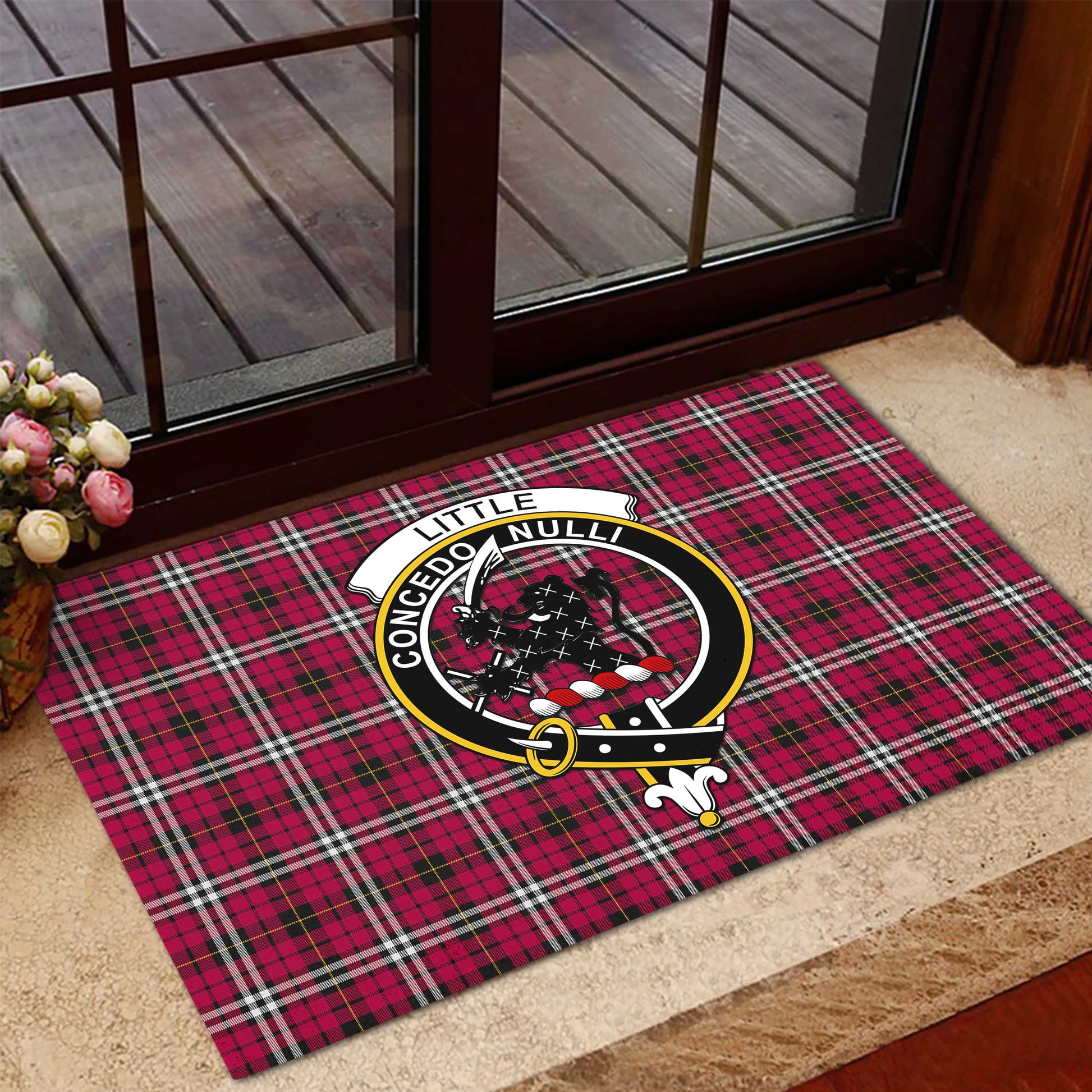 Little Tartan Door Mat with Family Crest - Tartanvibesclothing