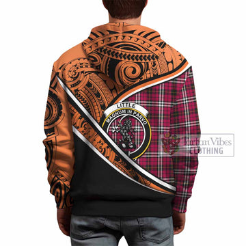 Little Crest Tartan Hoodie with Polynesian Vibes Style - Orange Version