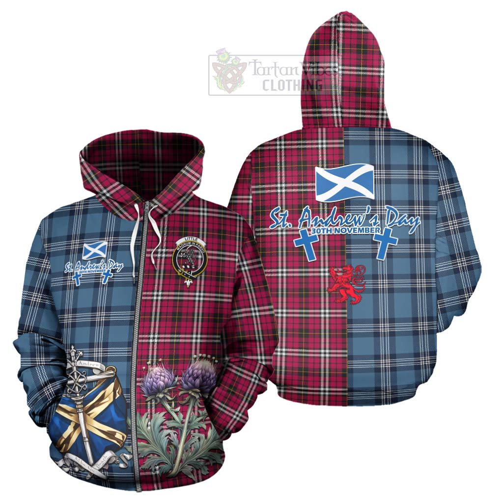 Tartan Vibes Clothing Little Tartan Hoodie Happy St. Andrew's Day Half Tartan Style