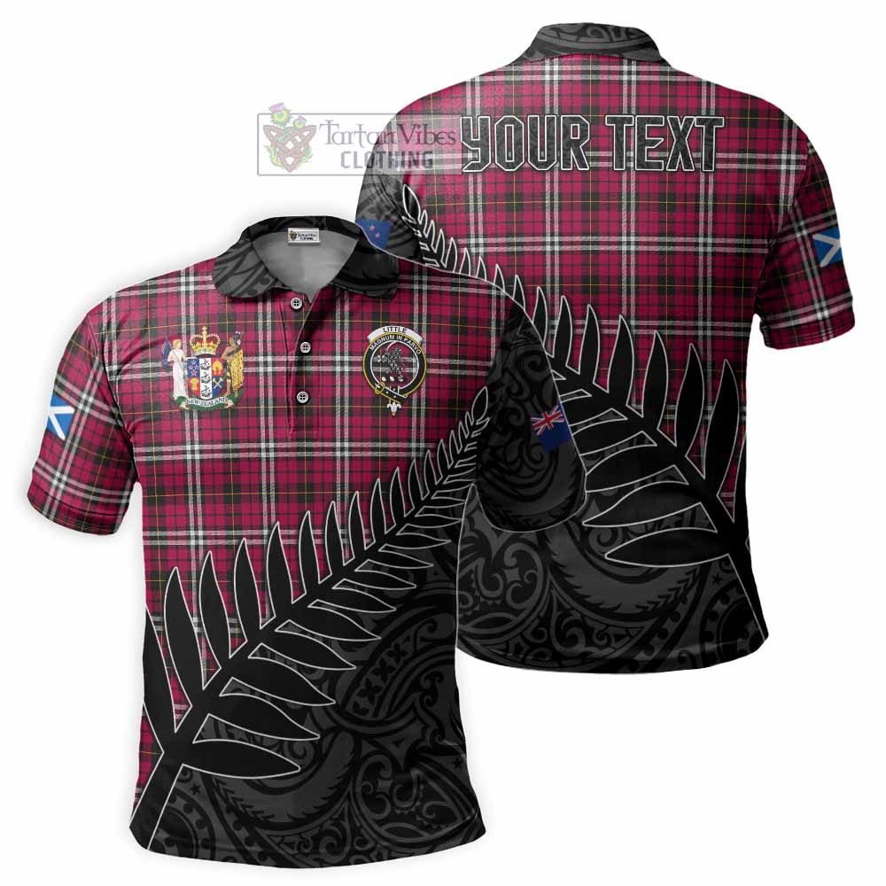 Little Crest Tartan Polo Shirt with New Zealand Silver Fern Half Style