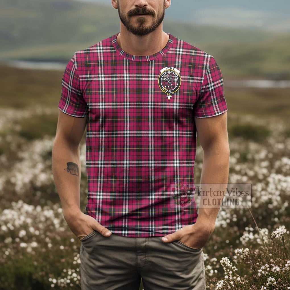 Tartan Vibes Clothing Little Tartan T-Shirt with Family Crest and Bearded Skull Holding Bottles of Whiskey