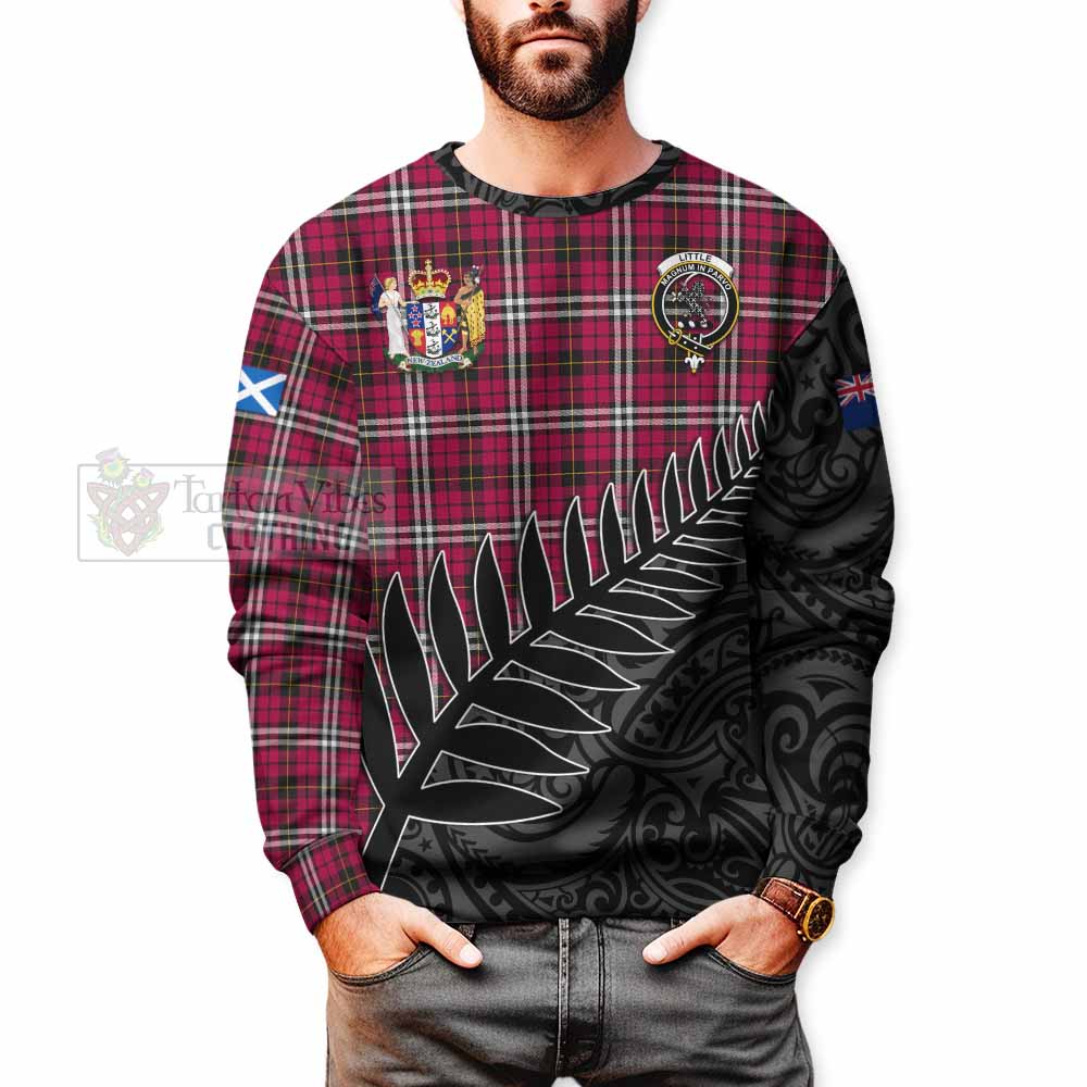 Tartan Vibes Clothing Little Crest Tartan Sweatshirt with New Zealand Silver Fern Half Style