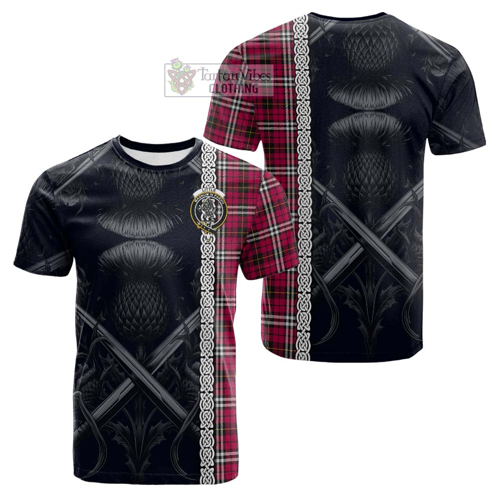 Tartan Vibes Clothing Little Tartan Cotton T-shirt with Family Crest Cross Sword Thistle Celtic Vibes