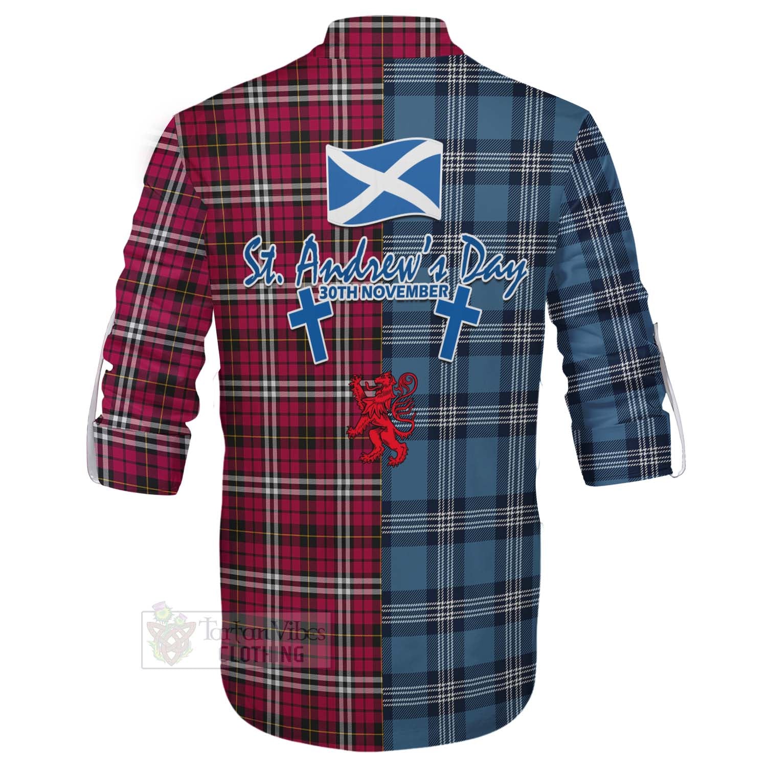 Tartan Vibes Clothing Little Tartan Ghillie Kilt Shirt Happy St. Andrew's Day Half Tartan Style