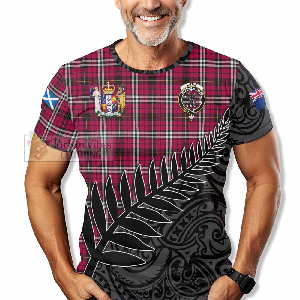 Tartan Vibes Clothing Little Crest Tartan T-Shirt with New Zealand Silver Fern Half Style