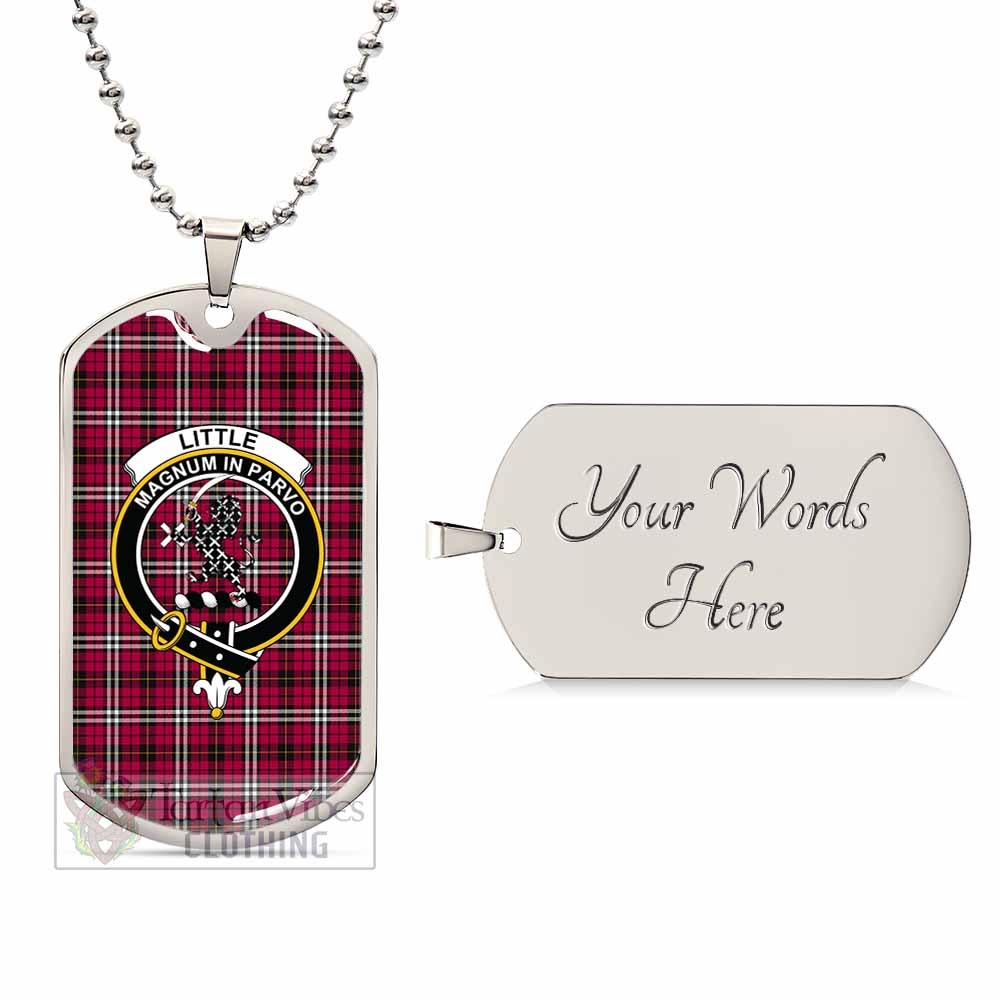 Tartan Vibes Clothing Little Tartan Dog Tag Necklace with Family Crest