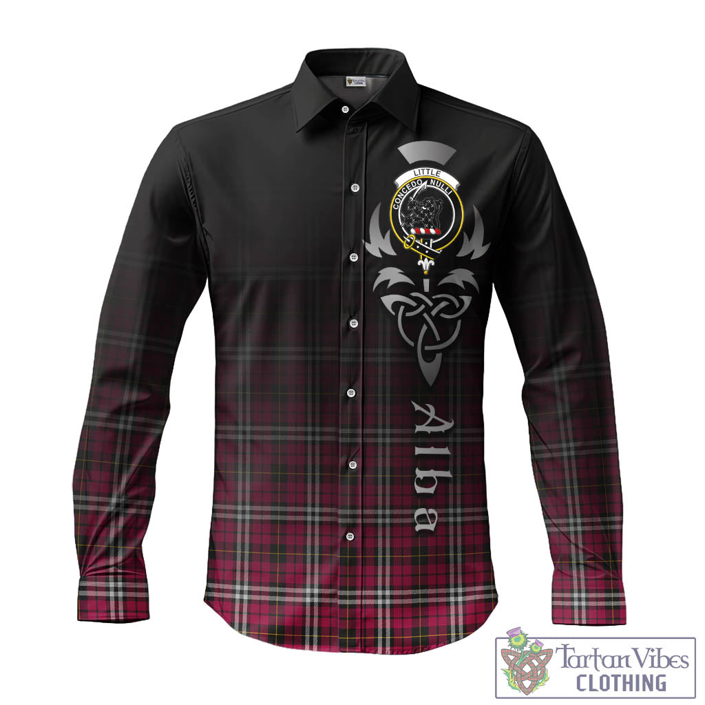 Tartan Vibes Clothing Little Tartan Long Sleeve Button Up Featuring Alba Gu Brath Family Crest Celtic Inspired