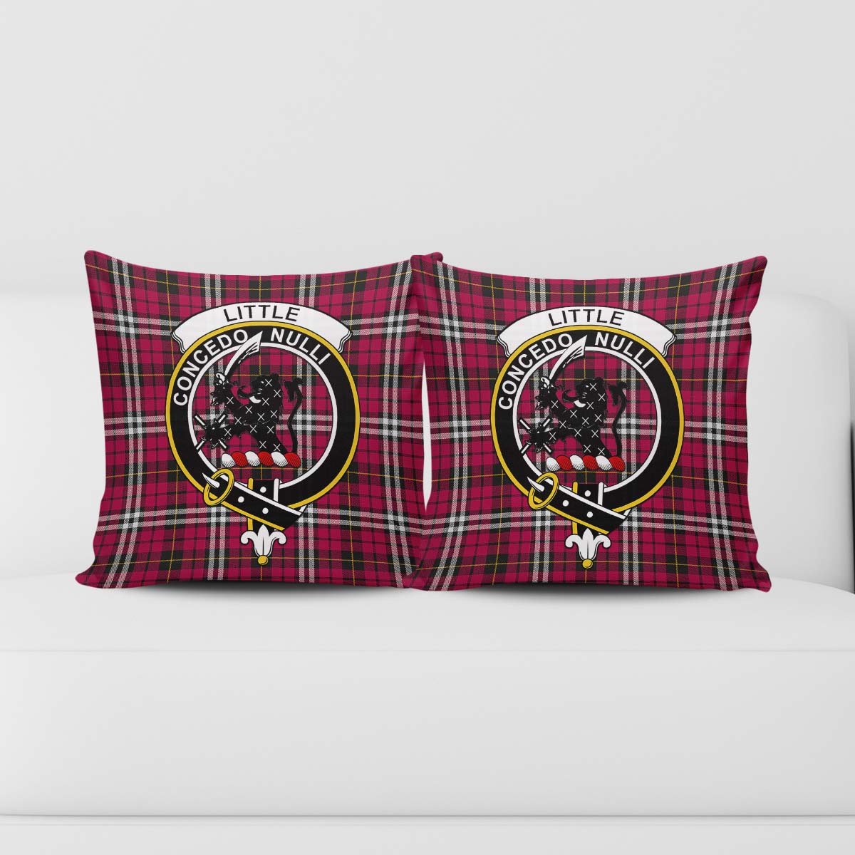 Little Tartan Pillow Cover with Family Crest - Tartanvibesclothing