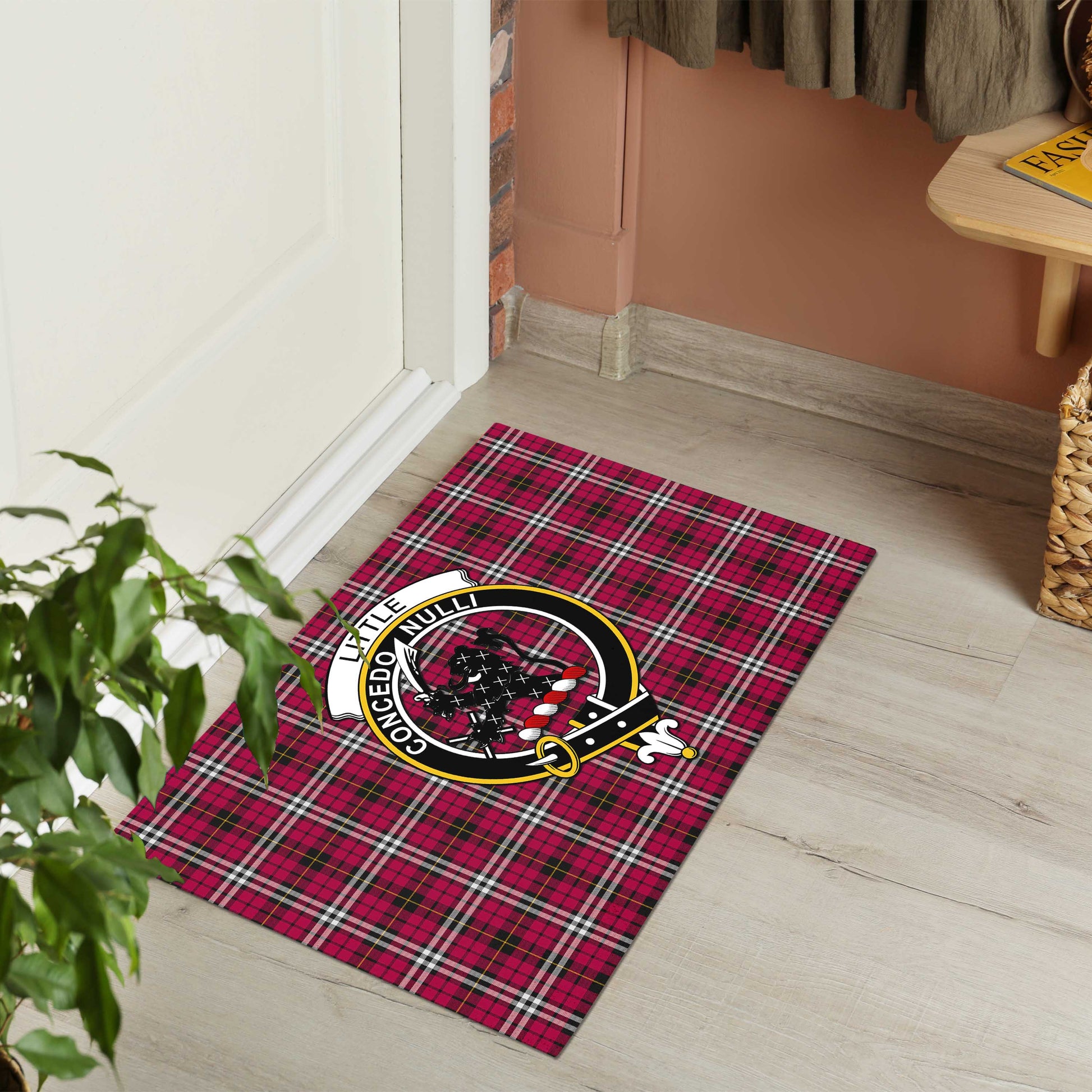 Little Tartan Door Mat with Family Crest - Tartanvibesclothing