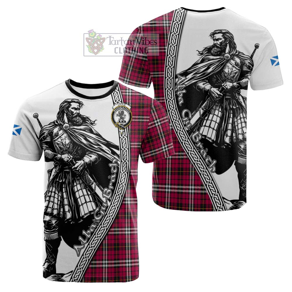 Little Tartan Clan Crest Cotton T-shirt with Highlander Warrior Celtic Style