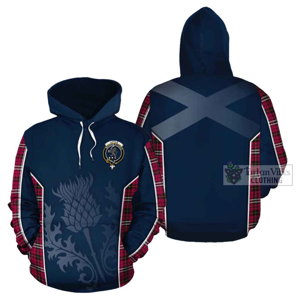 Tartan Vibes Clothing Little Tartan Cotton Hoodie with Family Crest and Scottish Thistle Vibes Sport Style