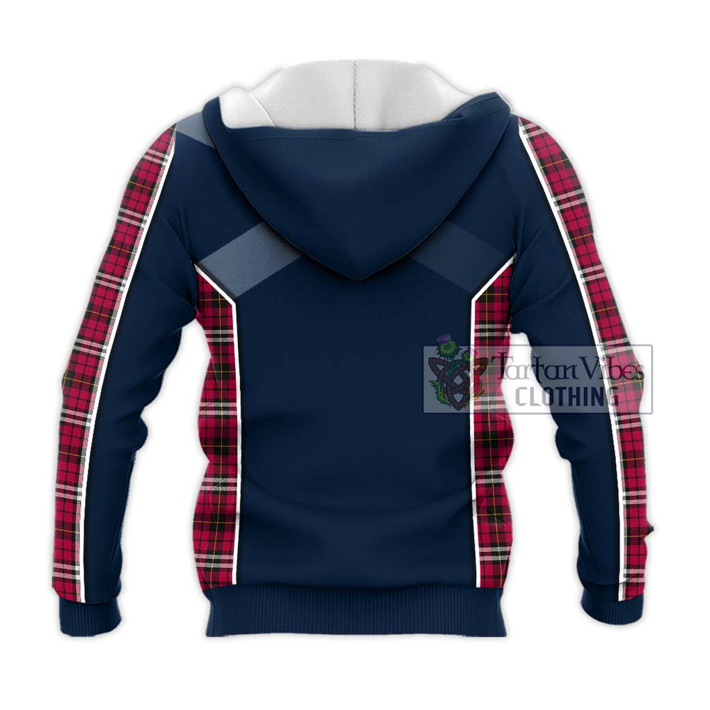 Little Tartan Knitted Hoodie with Family Crest and Lion Rampant Vibes Sport Style - Tartan Vibes Clothing