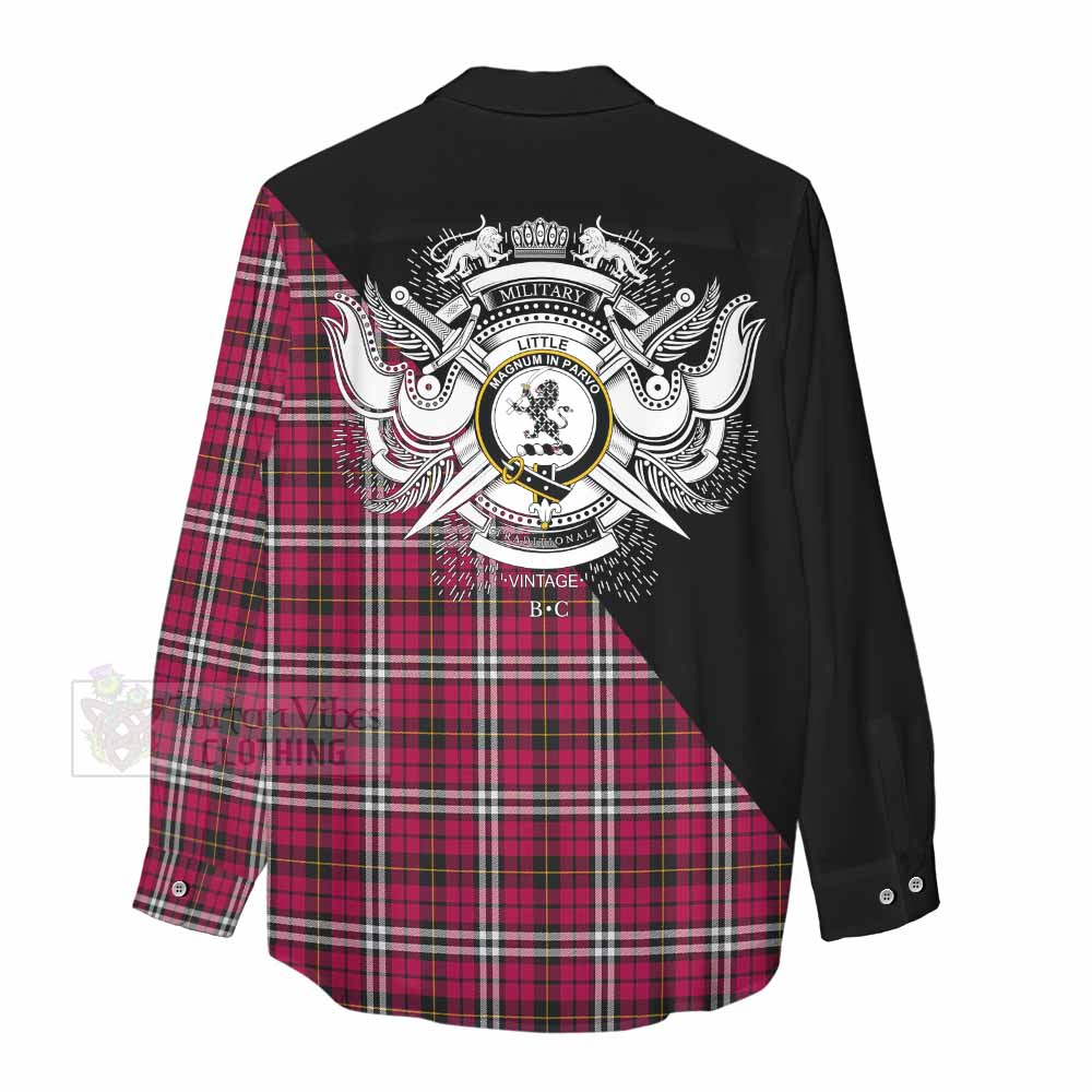 Tartan Vibes Clothing Little Tartan Women's Casual Shirt with Family Crest and Military Logo Style