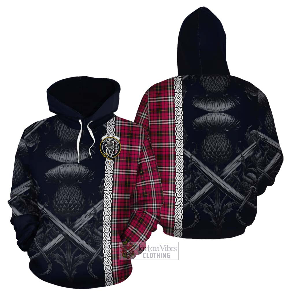 Tartan Vibes Clothing Little Tartan Cotton Hoodie with Family Crest Cross Sword Thistle Celtic Vibes