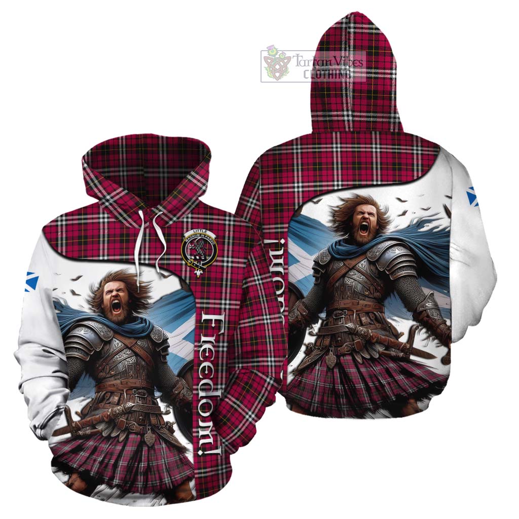 Tartan Vibes Clothing Little Crest Tartan Cotton Hoodie Inspired by the Freedom of Scottish Warrior