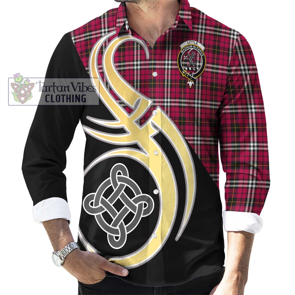 Tartan Vibes Clothing Little Tartan Long Sleeve Button Shirt with Family Crest and Celtic Symbol Style