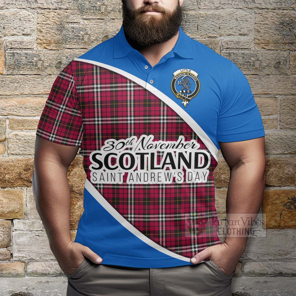 Tartan Vibes Clothing Little Family Crest Tartan Polo Shirt Celebrate Saint Andrew's Day in Style