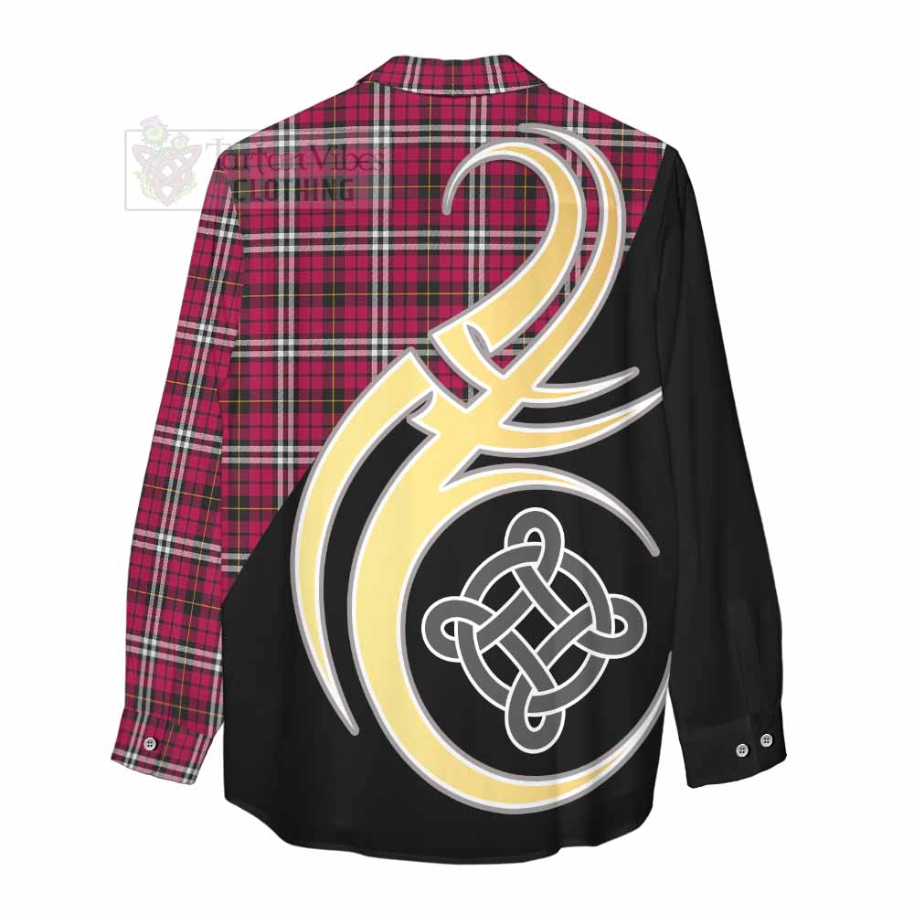 Tartan Vibes Clothing Little Tartan Women's Casual Shirt with Family Crest and Celtic Symbol Style