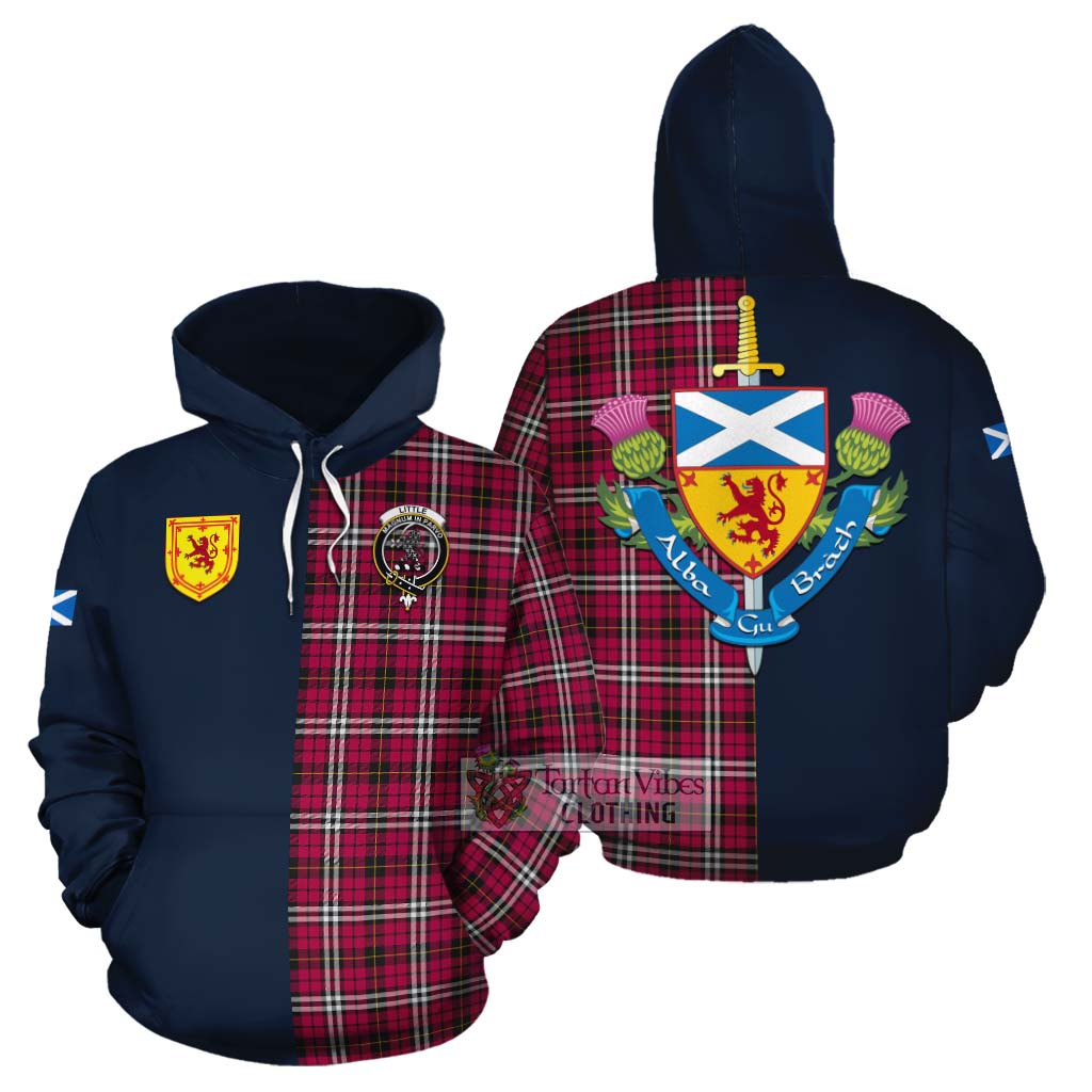 Tartan Vibes Clothing Little Tartan Cotton Hoodie Alba with Scottish Lion Royal Arm Half Style