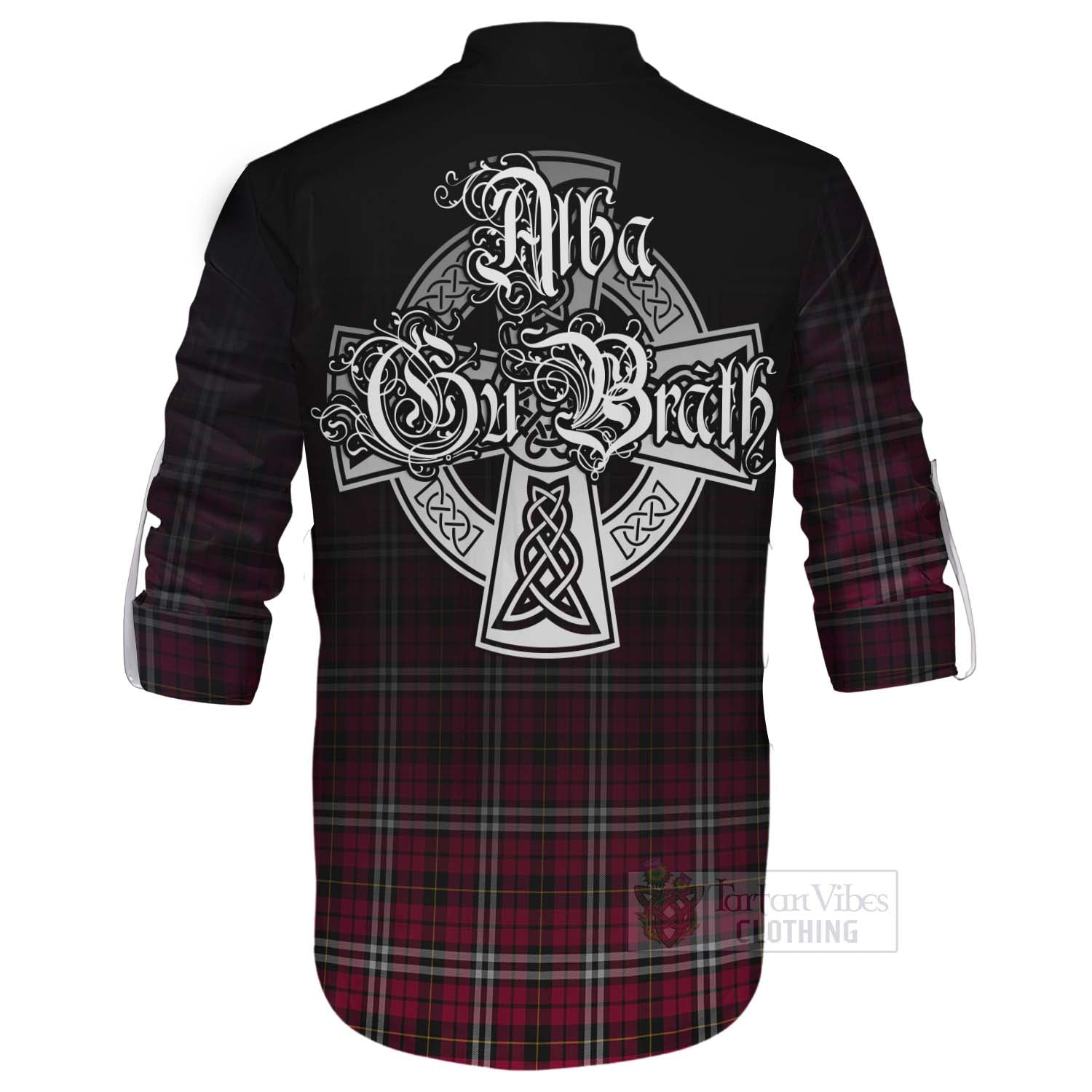 Tartan Vibes Clothing Little Tartan Ghillie Kilt Shirt Featuring Alba Gu Brath Family Crest Celtic Inspired