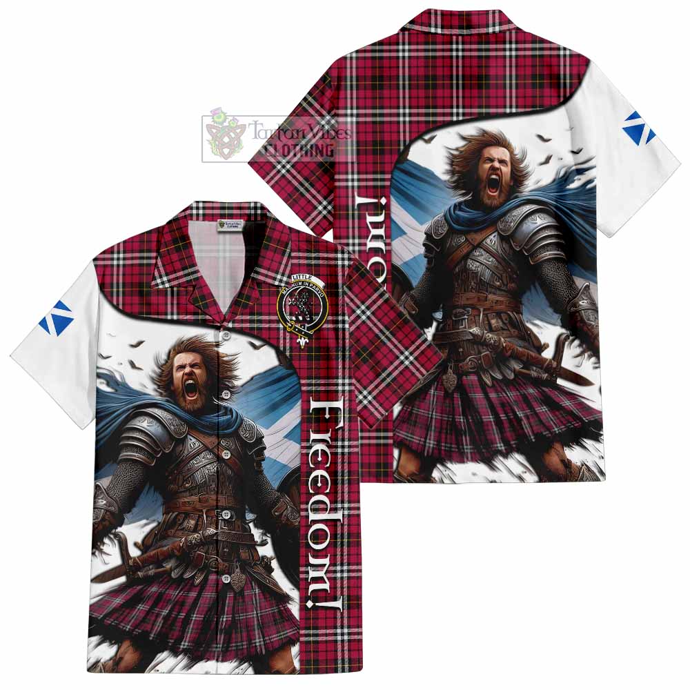 Tartan Vibes Clothing Little Crest Tartan Short Sleeve Button Shirt Inspired by the Freedom of Scottish Warrior