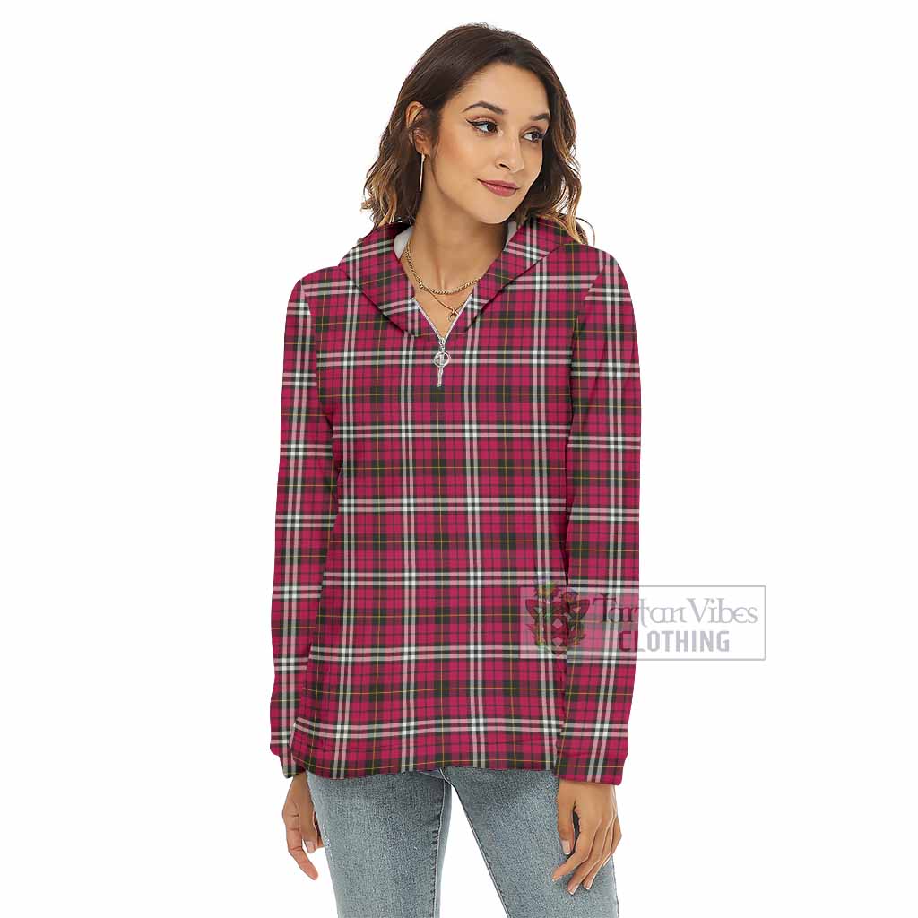 Little Tartan Women's Borg Fleece Hoodie with Half Zip - Tartan Vibes Clothing