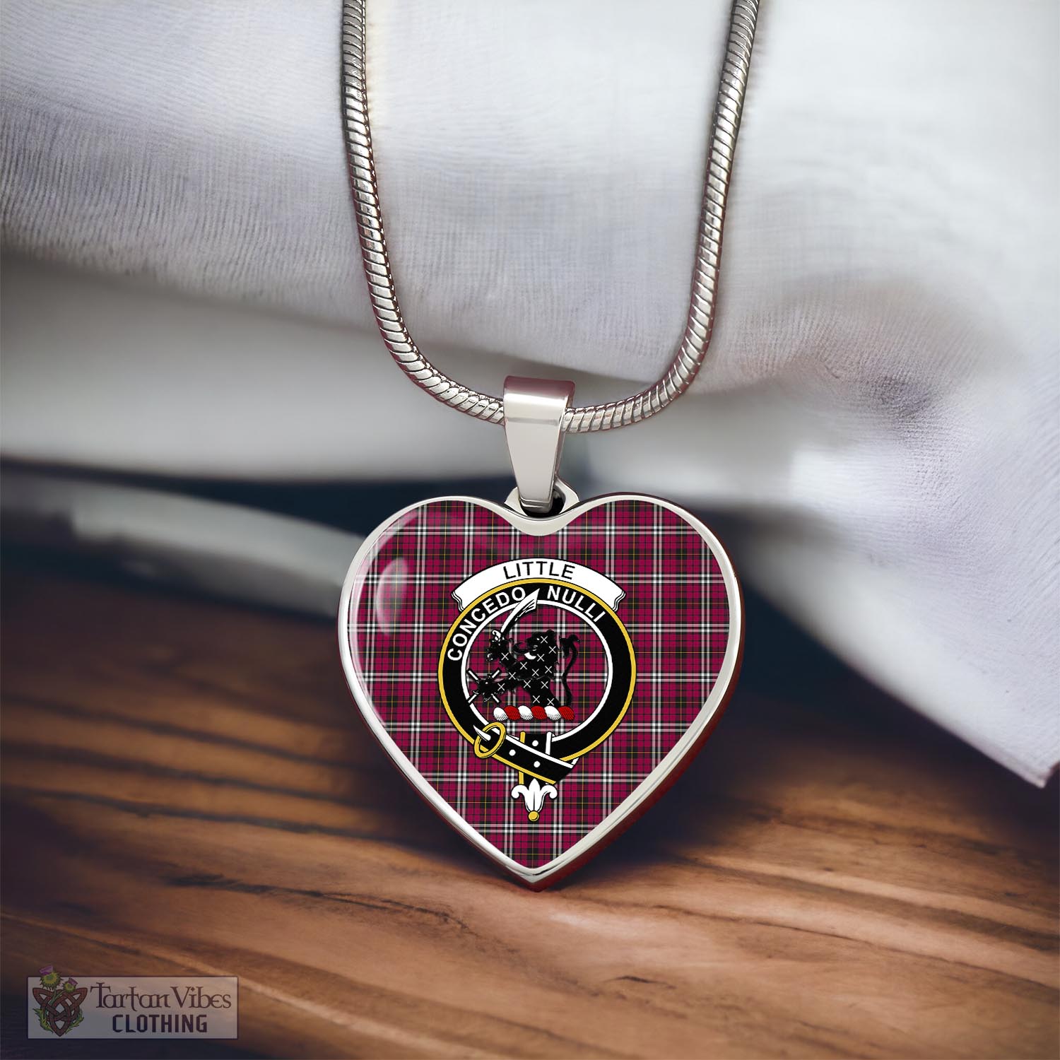 Tartan Vibes Clothing Little Tartan Heart Necklace with Family Crest