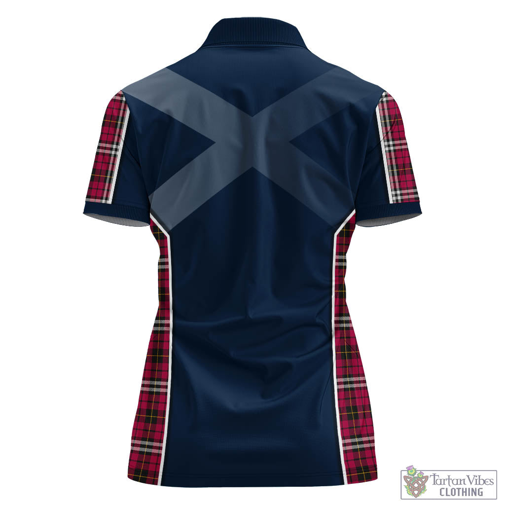 Little Tartan Women's Polo Shirt with Family Crest and Lion Rampant Vibes Sport Style - Tartan Vibes Clothing