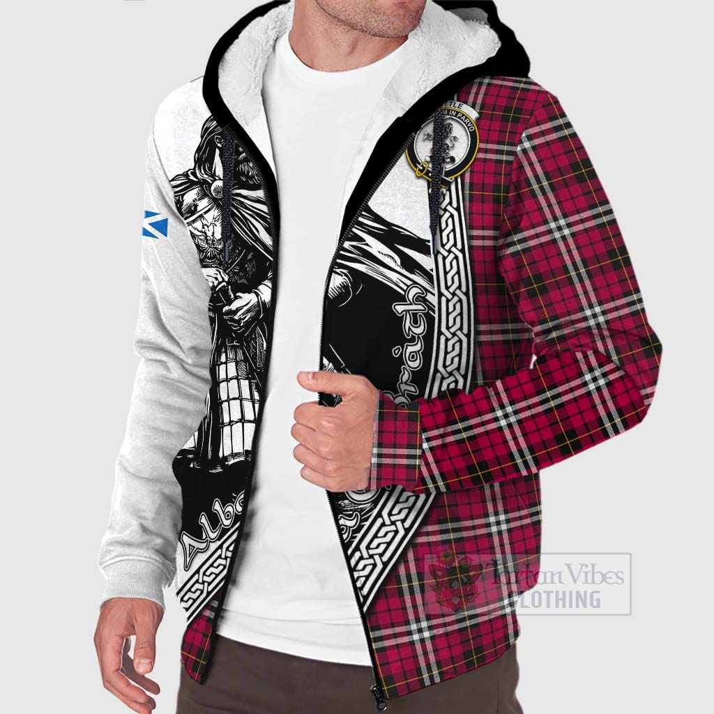 Tartan Vibes Clothing Little Tartan Clan Crest Sherpa Hoodie with Highlander Warrior Celtic Style