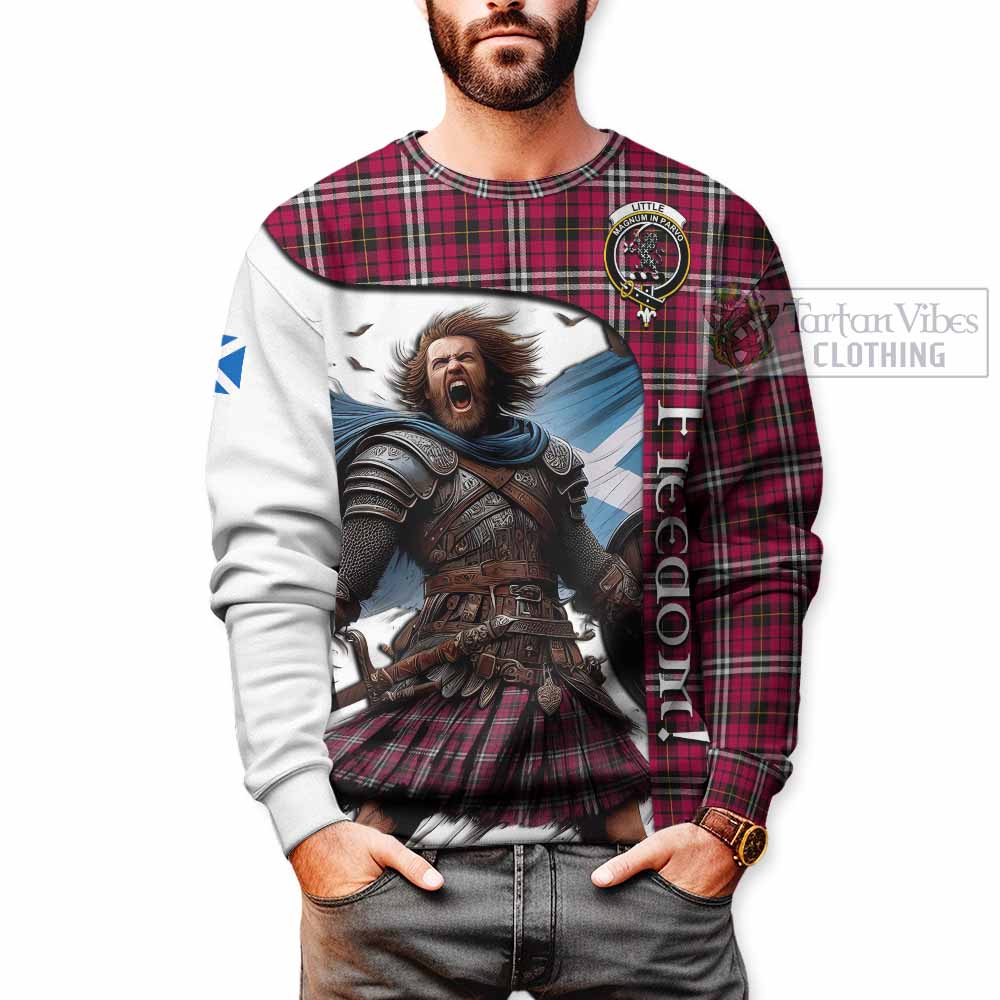 Tartan Vibes Clothing Little Crest Tartan Sweatshirt Inspired by the Freedom of Scottish Warrior