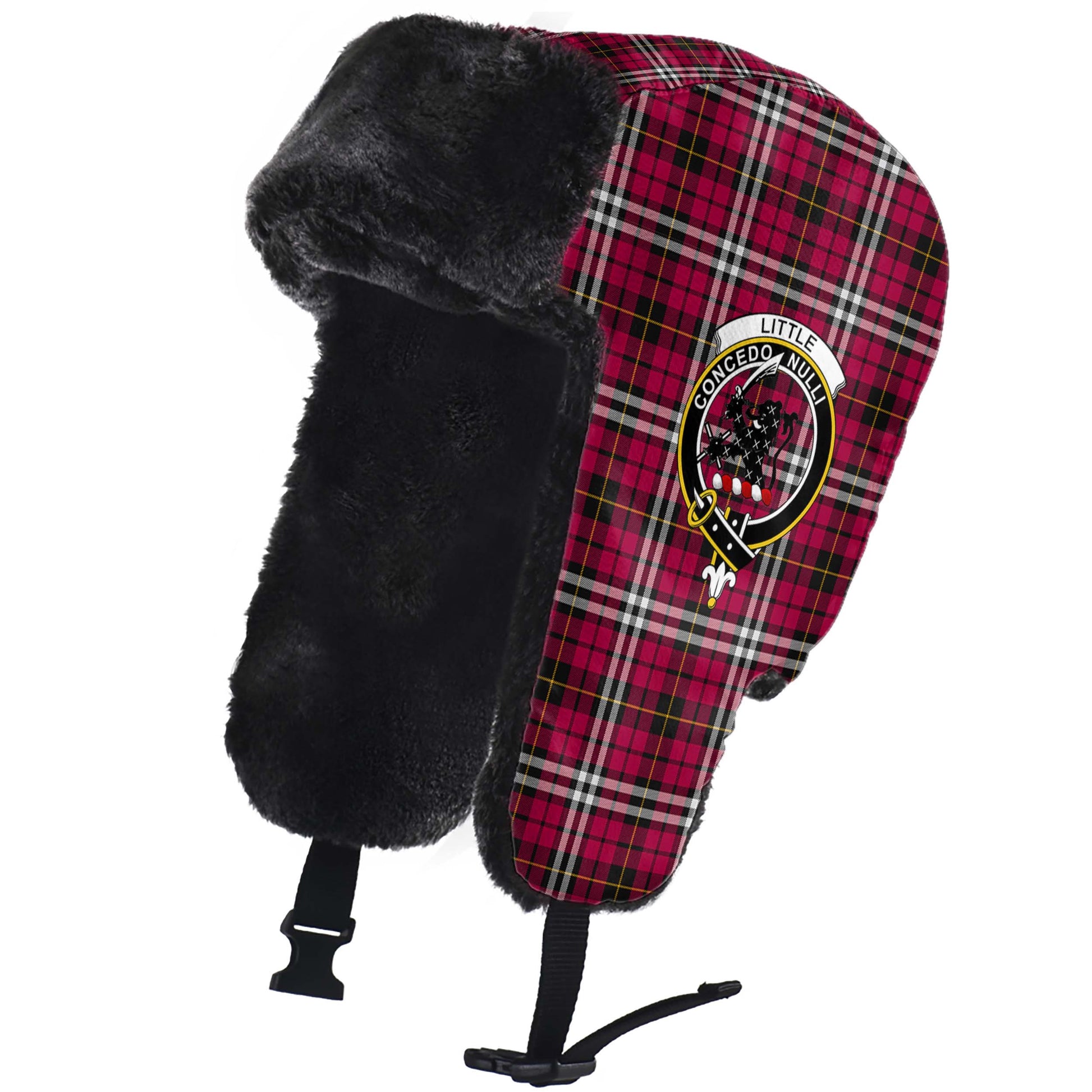 Little Tartan Winter Trapper Hat with Family Crest - Tartanvibesclothing