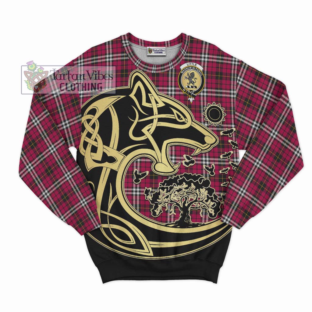 Tartan Vibes Clothing Little Tartan Sweatshirt with Family Crest Celtic Wolf Style