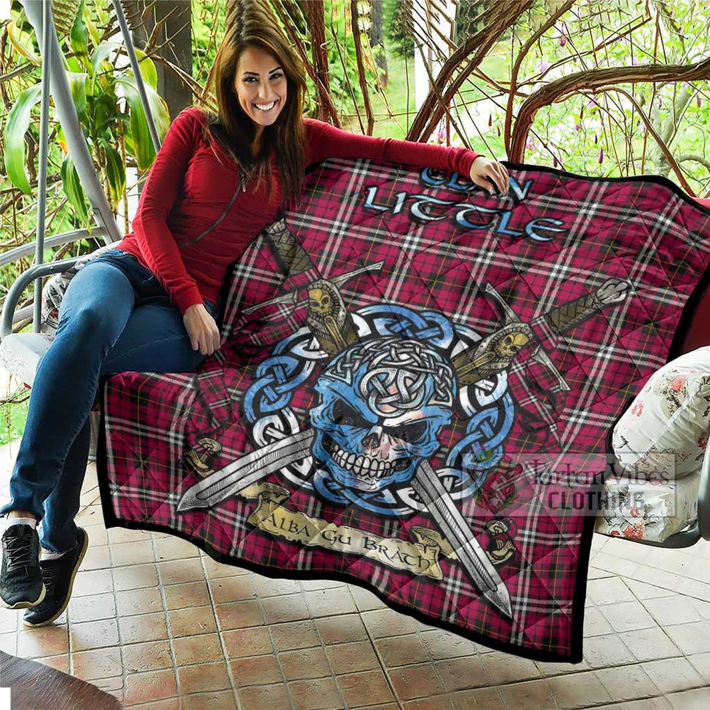 Tartan Vibes Clothing Little Tartan Quilt with Celtic Skull Alba Gu Brath Style