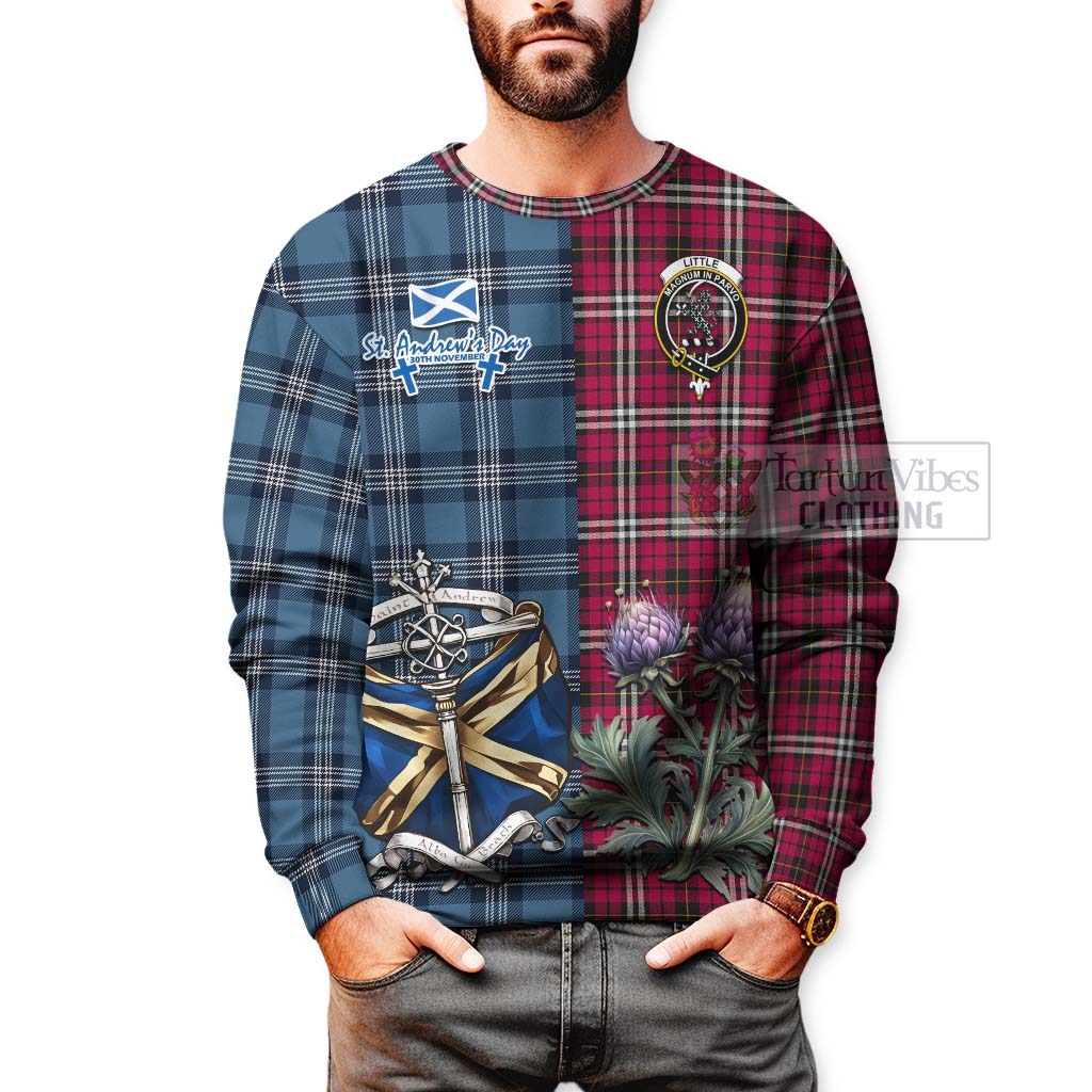 Tartan Vibes Clothing Little Tartan Sweatshirt Happy St. Andrew's Day Half Tartan Style