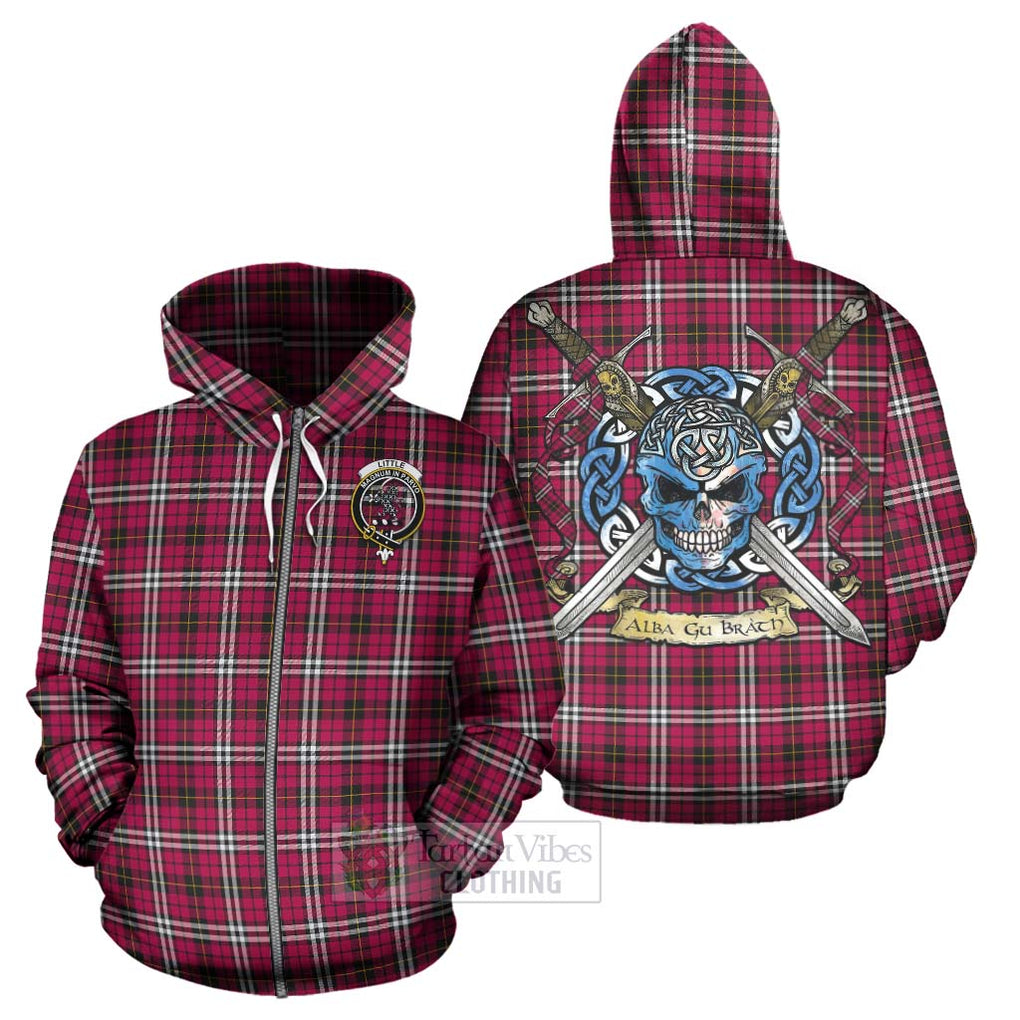 Tartan Vibes Clothing Little Tartan Hoodie with Family Crest Celtic Skull Style