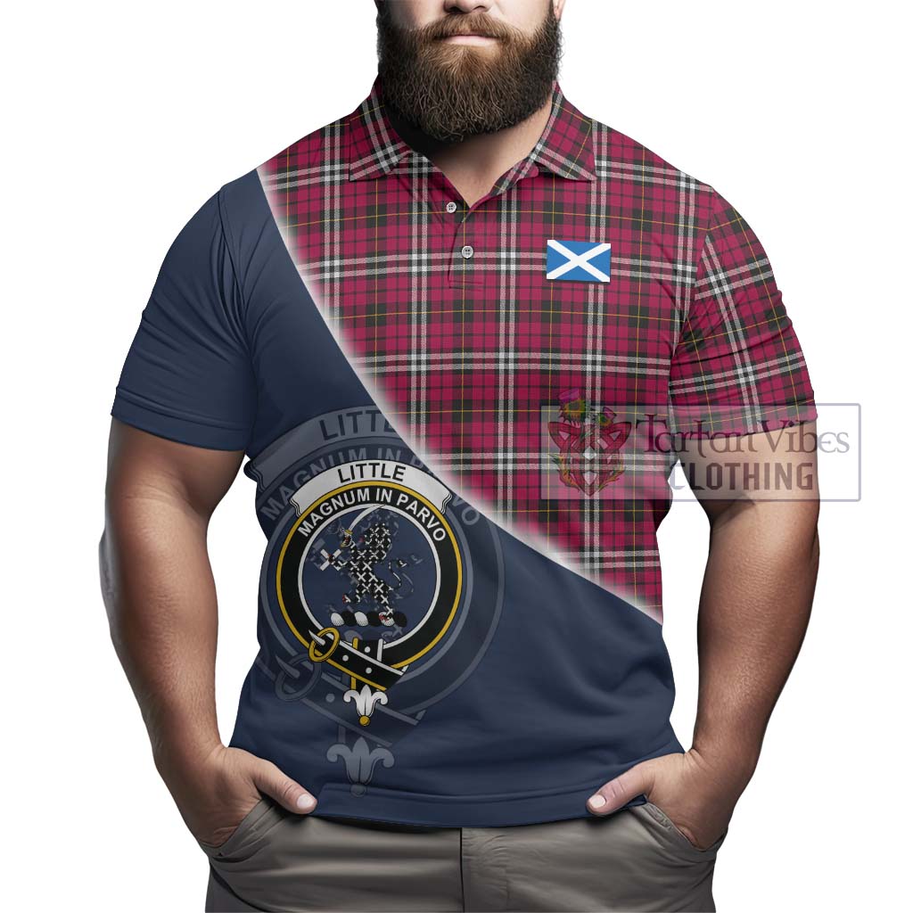 Tartan Vibes Clothing Little Tartan Polo Shirt with Personalised National Flag and Family Crest Half Style