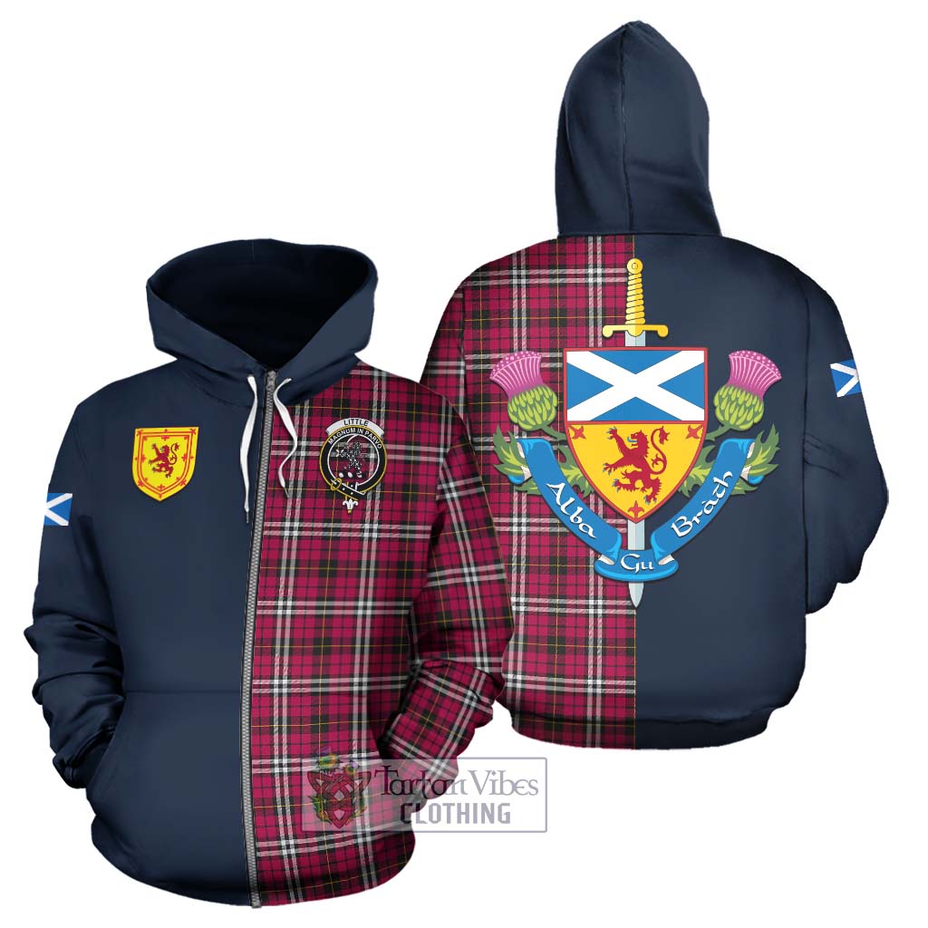 Tartan Vibes Clothing Little Tartan Hoodie with Scottish Lion Royal Arm Half Style