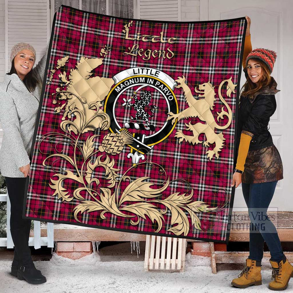 Tartan Vibes Clothing Little Tartan Quilt with Family Crest and Scottish Symbol Style