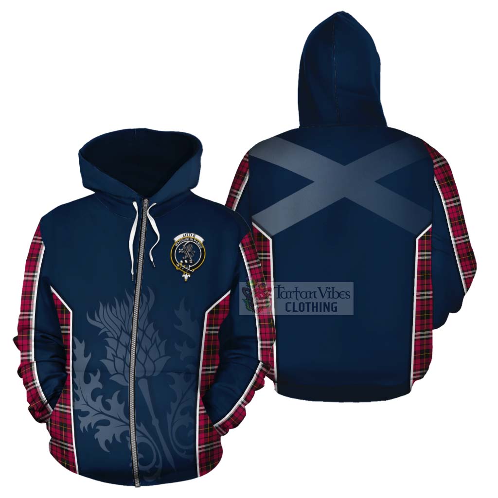 Tartan Vibes Clothing Little Tartan Cotton Hoodie with Family Crest and Scottish Thistle Vibes Sport Style