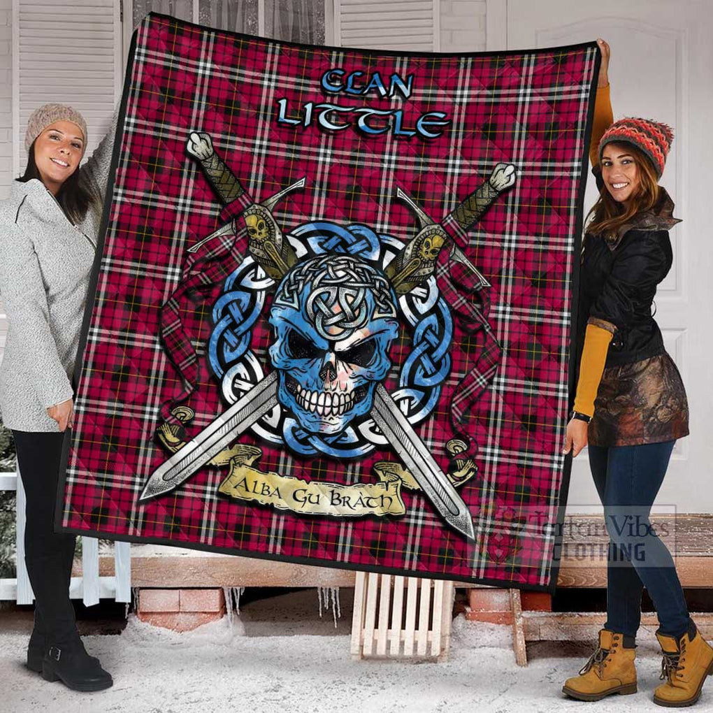 Tartan Vibes Clothing Little Tartan Quilt with Celtic Skull Alba Gu Brath Style