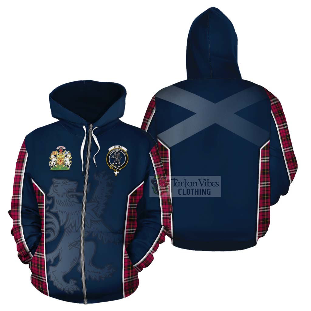 Tartan Vibes Clothing Little Tartan Cotton Hoodie with Family Crest and Lion Rampant Vibes Sport Style