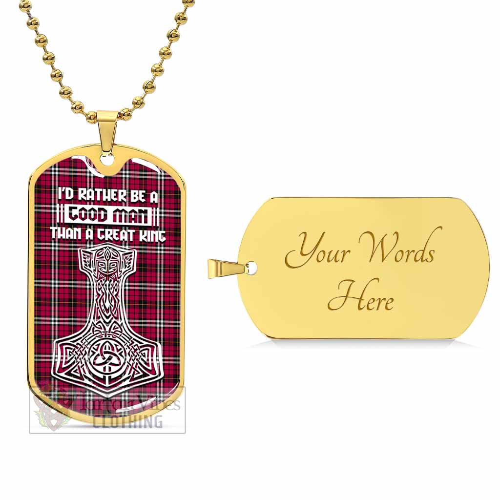 Tartan Vibes Clothing Little Tartan Dog Tag Necklace Viking Mjolnir Style