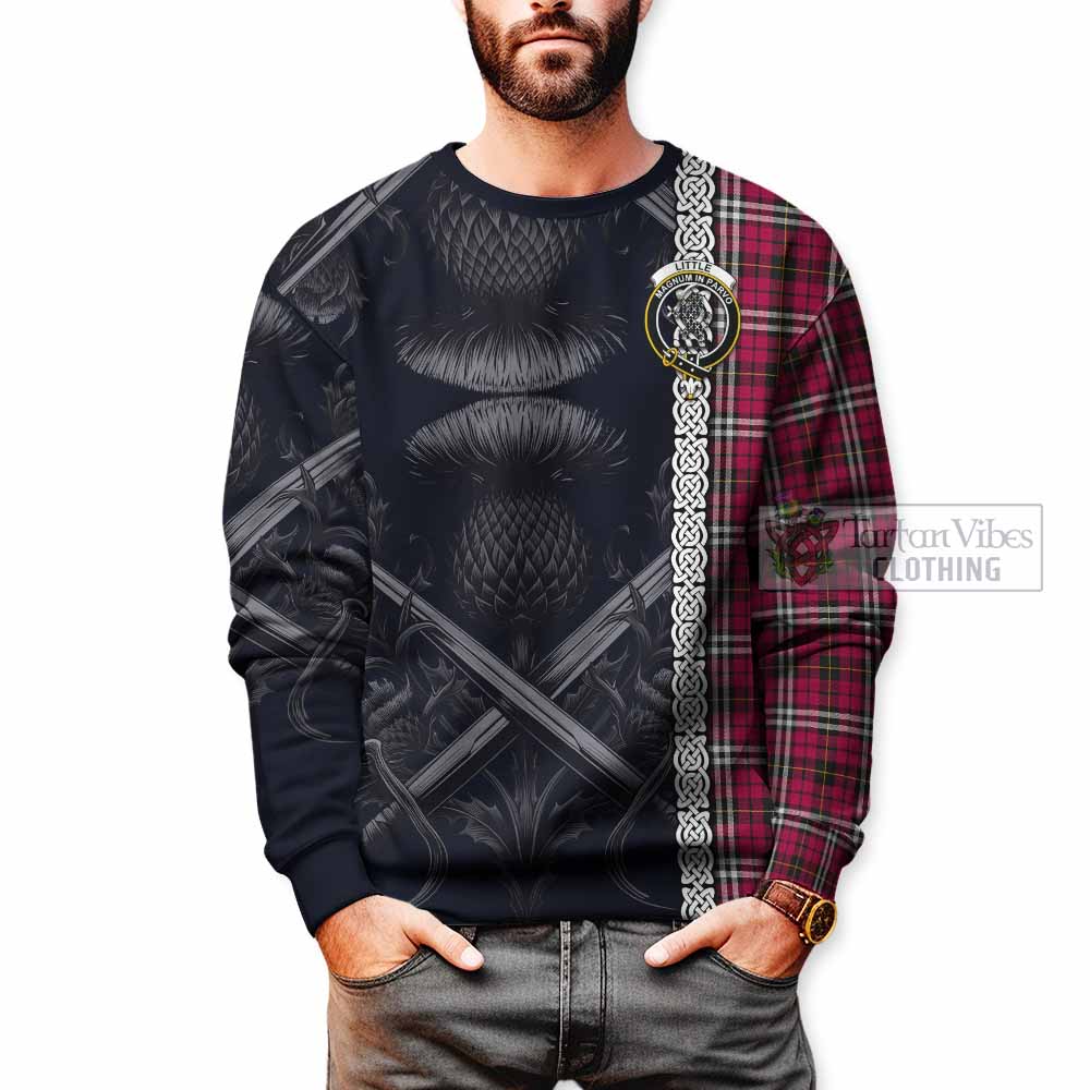 Tartan Vibes Clothing Little Tartan Sweatshirt with Family Crest Cross Sword Thistle Celtic Vibes